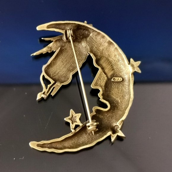 Vintage JJ Jonette -The Cow Jumped Over The Moon Brooch Pin - Picture 3 of 3